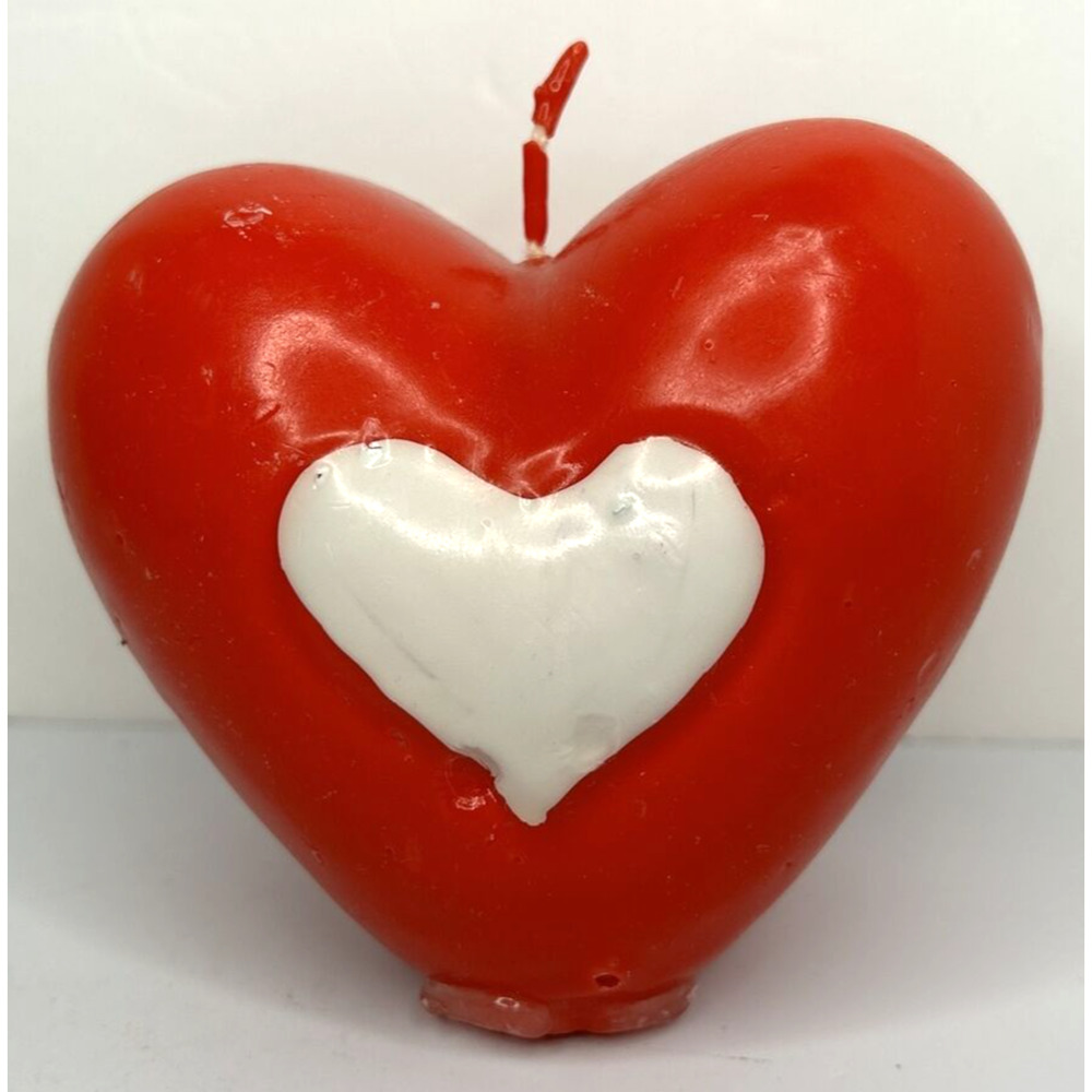 Vintage Valentine's Day Love Heart Decorative Candle‎ 4" SKU H400